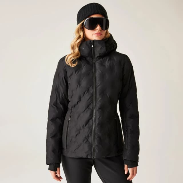 Dare 2b Womens Enfold Heat-Sealed Detachable Hood Insulated Waterproof Jacket Black female 14