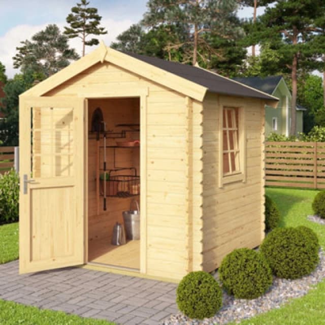 Lasita Maja Lasita Osland Wels 1 Log Cabin - 2M X 2M - Traditional Apex Style Garden Room