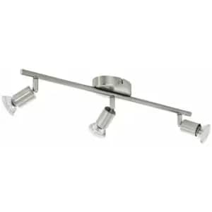 Loops - Flush 3 Spot Ceiling Light Colour Satin Nickel Steel Bulb GU10 3x3W Included