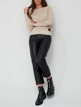 Armani Exchange Lurex Knitted Sweatshirt Gold Size M Women