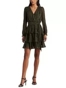 Lauren by Ralph Lauren Zaristo Long Sleeve Day Dress - Green, Size 10, Women