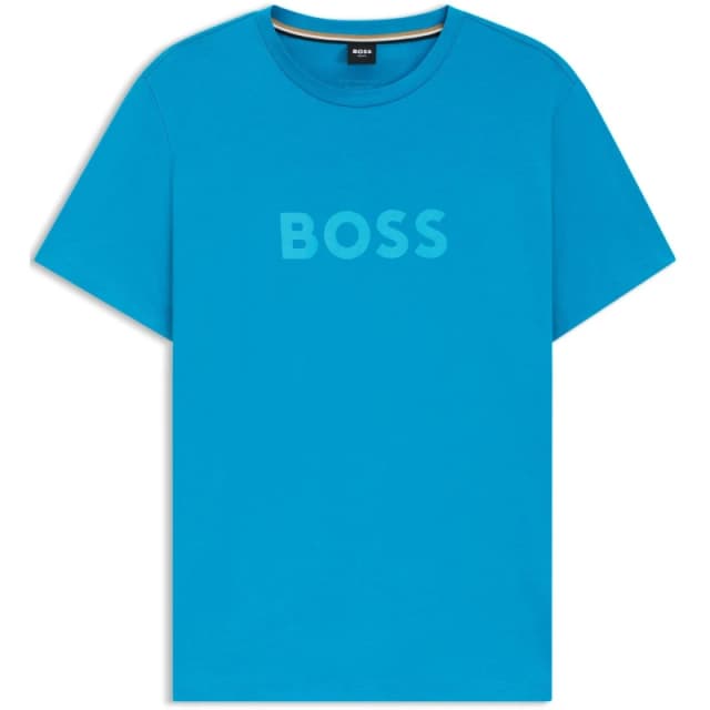 Boss Mens HBW Logo T-Shirt, Logo Printed Turquoise/Aqua male Small