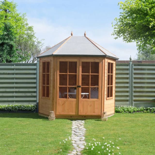 Shire Windermere Hexagonal Summerhouse With Double Doors And 2 Opening Windows