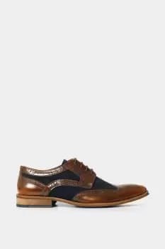 Dapper High Shine Leather And Suede Brogue