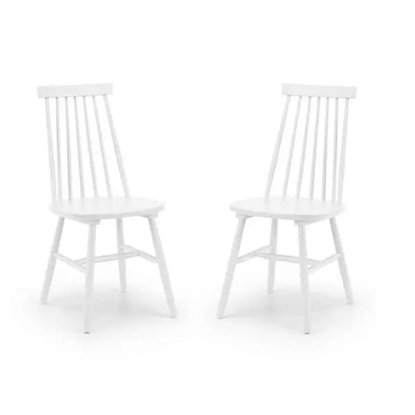 Julian Bowen Set Of 2 Alassio Spindle Back Dining Chairs - White ALA022