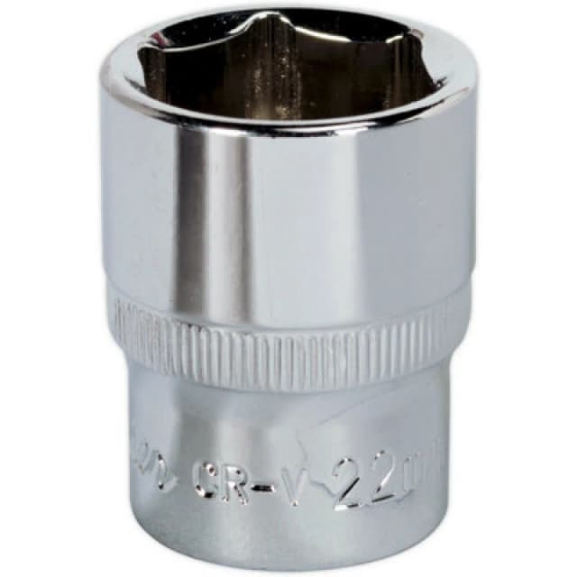 Loops 22mm Forged Steel Drive Socket - 1/2" Square Drive - Polished Chrome Vanadium Metallics