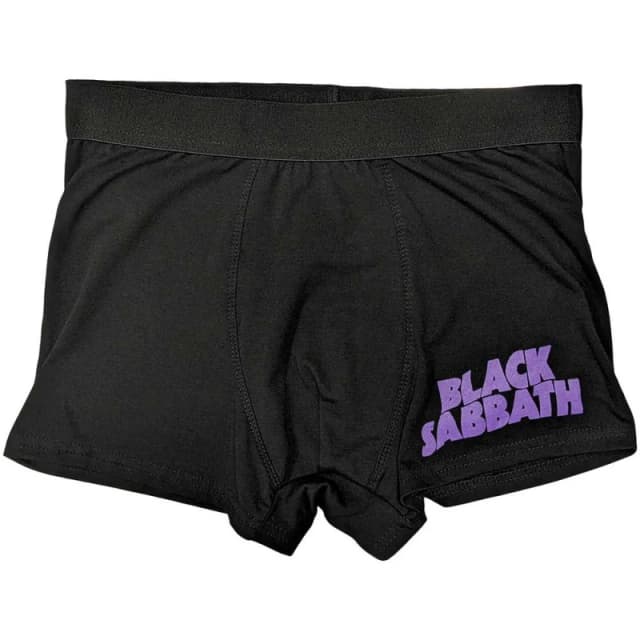 Black Sabbath Black Sabbath Men Wavy Band Logo Boxer Shorts in Black Size: Medium Black M Male 5056737213362