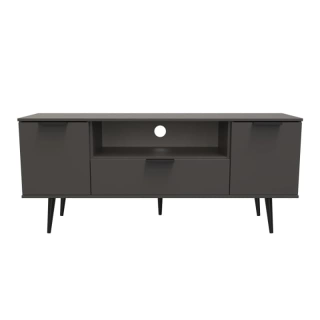 Fuji 2 Door 1 Drawer Wide TV Unit In Graphite (Ready Assembled)