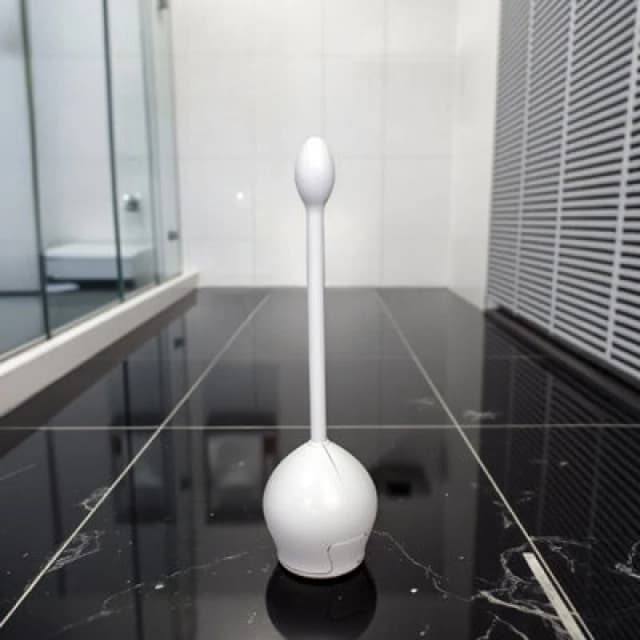 Showerdrape Hatch Collection White Toilet Brush & Holder White