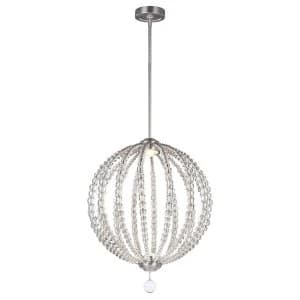 LED 2 Light Medium Spherical Ceiling Pendant Satin Nickel