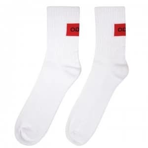 Hugo Boss 2 Pack Ribbed Socks White