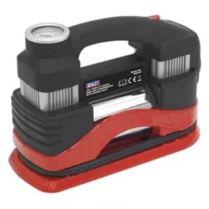 Tyre Inflator/Mini Air Compressor with Work Light Twin Cylinder 12V