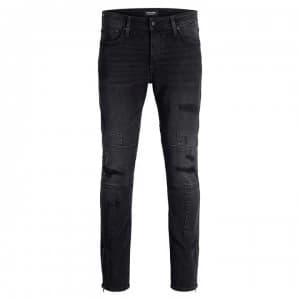 Jack and Jones Glenn Slim Jeans - Black Den Rip