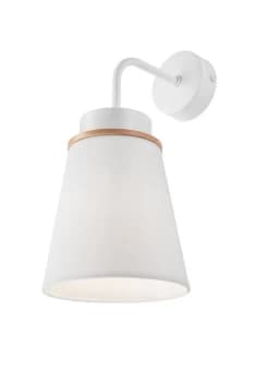 Agustino Dome Wall Light, Fabric Shade, White , 1x E27