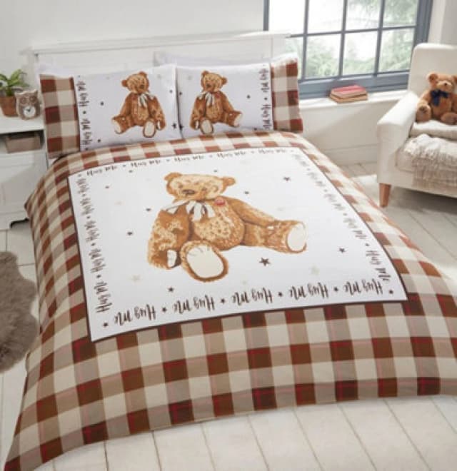 Rapport Home Hug Me Bear Duvet Cover Set with Pillowcase in Natural Size: Single Natural Unisex Single