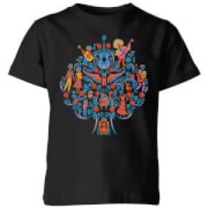 Coco Tree Pattern Kids T-Shirt - Black - 11-12 Years