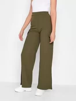 Long Tall Sally Khaki Cargo Wide Leg Trouser 34 Inch, Green, Size 14, Women
