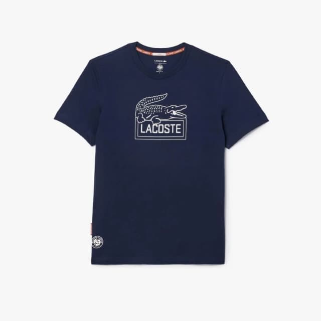 Lacoste Roland-Garros Edition Ultra Dry Tennis T-Shirt Blue male 2XS