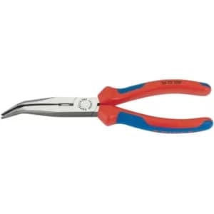 Draper Knipex 26 22 200 Angled Long Nose Pliers with Heavy Duty Handles, 200mm