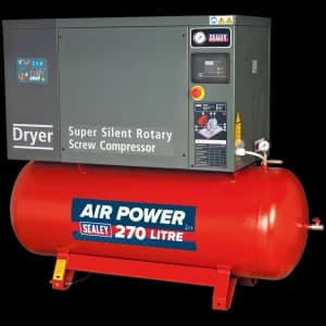 Sealey SSC12710D Low Noise Screw Air Compressor with Dryer 270 Litre 415v