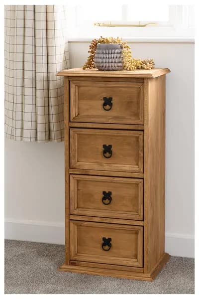 Seconique Corona 4 Drawer CD Chest Natural