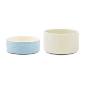 Scruffs My First Bowl 2pc Set - Blue / Cream
