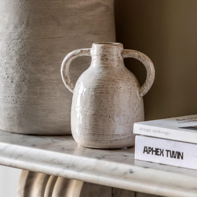 Crossland Grove Clichy Ceramic Bottle Vase 145X105X150Mm, Cream 5.06E+12