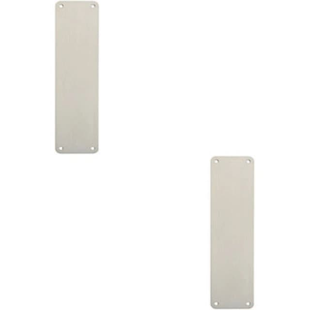 Loops 2x Plain Door Finger Plate 300 x 75mm Satin Stainless Steel Push Plate Metallics