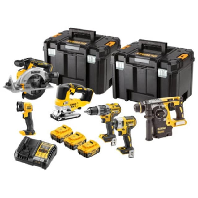 DEWALT DEWALT DCK690P3T-GB 18V 6 piece BL XR Cordless Kit with 3 x 5Ah Batteries & TSTAK