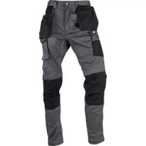 CAT Mens Essentials Stretch Knee Pocket Trousers Dark Shadow 36" S in Grey Cotton/Polyester/Stretch Twill