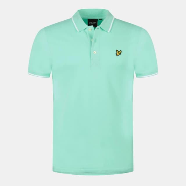 Lyle and Scott Mens Short-Sleeve Polo Shirt Aqua Marine male M