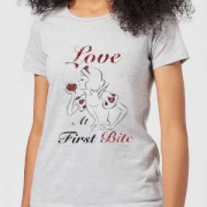 Disney Princess Snow White Love At First Bite Womens T-Shirt - Grey - 3XL
