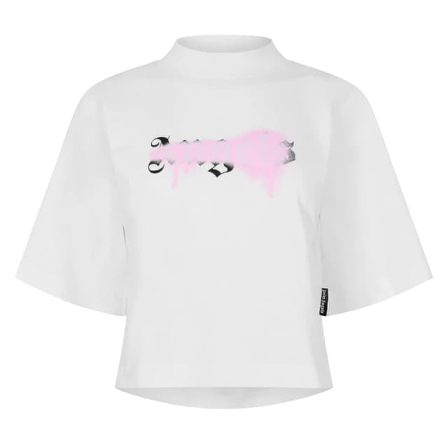 Palm Angels Womens T-Shirt White Pink female 8 (XS)