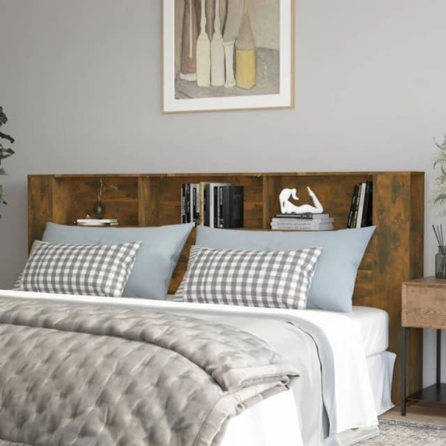 Vidaxl Headboard Cabinet Smoked Oak 220X18.5X104.5 Cm, Brown 817282