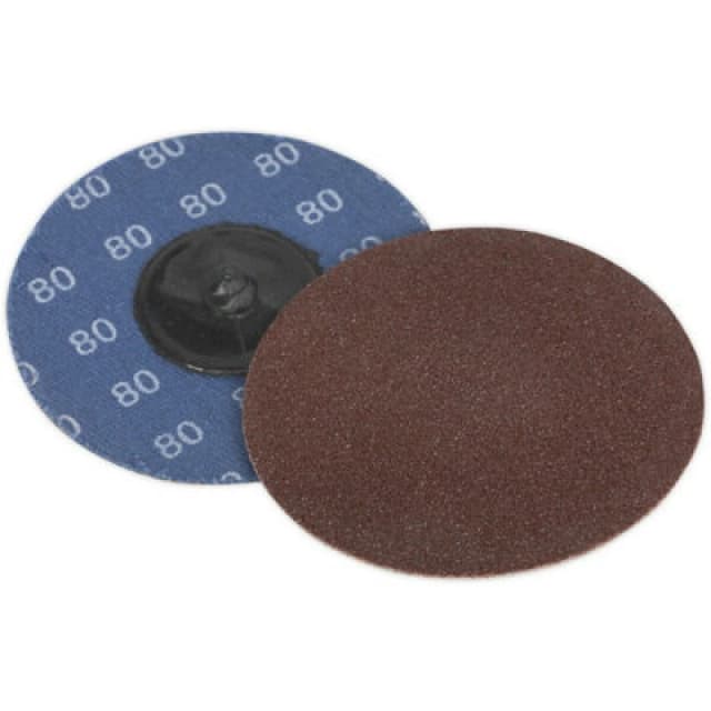Loops 10 PACK - 75mm Quick Change Mini Sanding Discs - 80 Grit Aluminium Oxide Sheet Multi