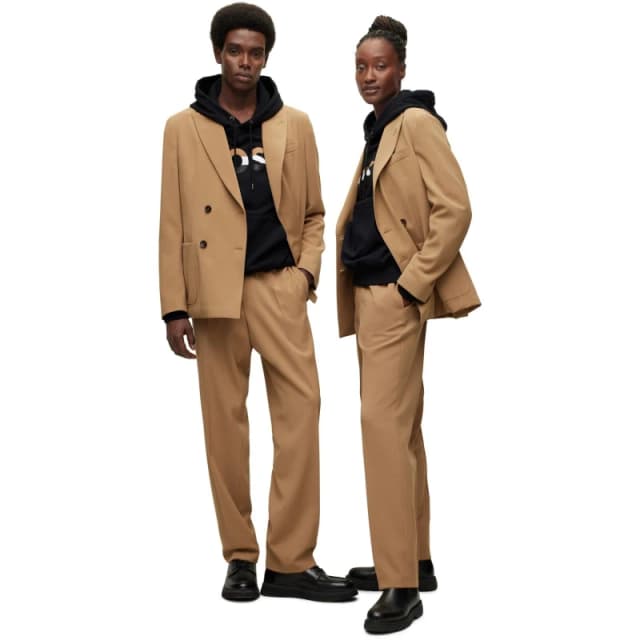 Boss Womens Kris Straight Leg Trousers Med Beige female 8 (S)