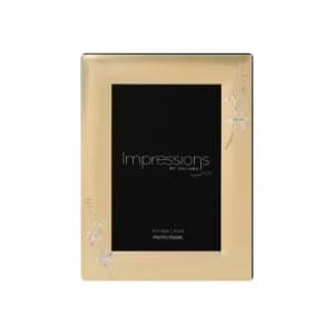 Gold Photo Frame with Crystal Flowers