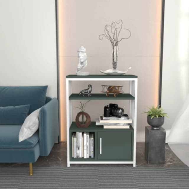 Decorotika Letos Bookcase Shelving Unit Green White