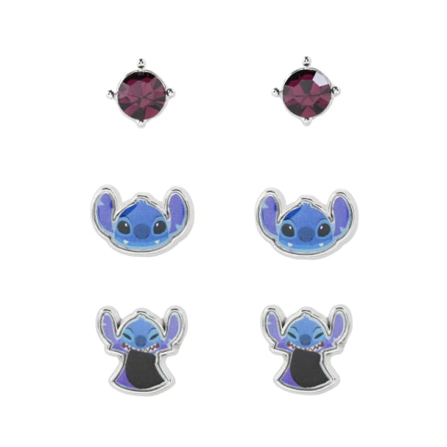 Disney Lilo & Stitch SH00630RL.PH Ohrring-Set Blau 3-teilig Einheitsgroße IMITATION RHODIUM PLT Kein Edelstein