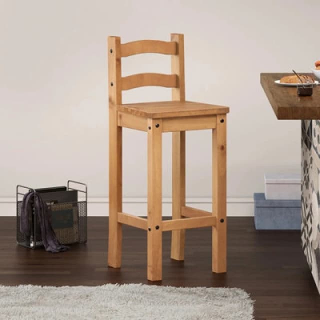 Mercers Furniture Corona Bar Stools - Pine, 1 Pair