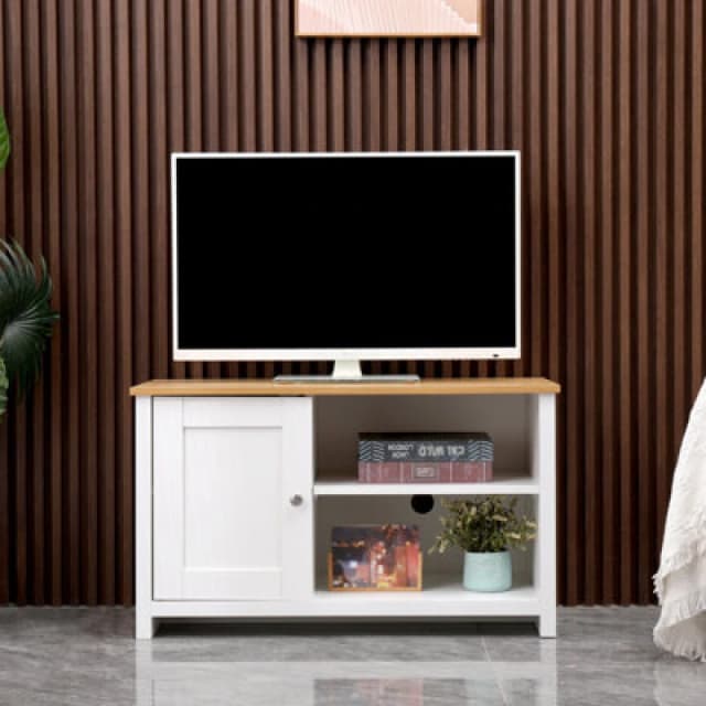 Furniturehmd Modern 1 Door TV Stand Unit With Storage Shelves Corner TV Cabinet,for Tvs Up To 50",living Room Furniture
