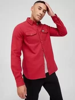 Superdry Trailsman Flannel Overshirt - Red, Size 2XL, Men