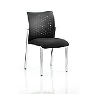 Visitor Chair Academy Plastic Back Black Fabric Without Arms