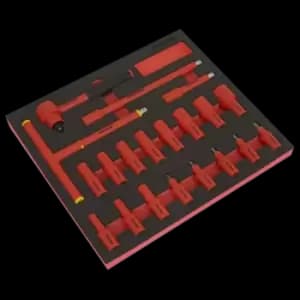 Premier Insulated Socket Set with Tool Tray 20pc 3/8"Sq Drive 6pt WallDrive VDE