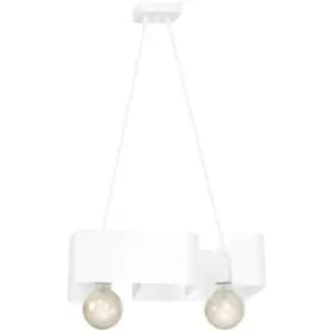 Emibig Koma White Bar Pendant Ceiling Light 2x E27