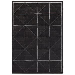 Asiatic Patio Rug - 80 x 150cm - Charcoal Squares
