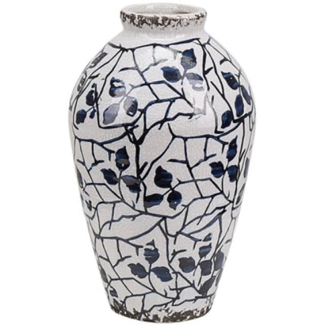 Beliani Flower Vase Mallia Stoneware 20 Cm White