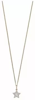 Elements Gold GP2188 9k Yellow Gold Diamond Star Pendant Jewellery