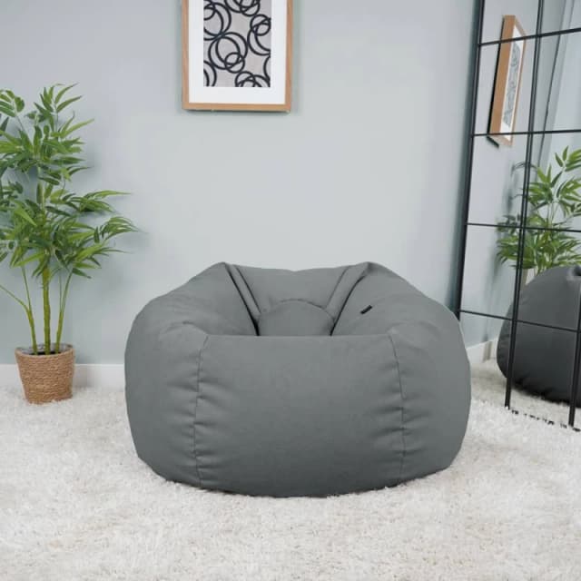 rucomfy Beanbags rucomfy Veneto Classic Bean Bag for Adults - Soft Lounge Chair in Grey Grey Unisex