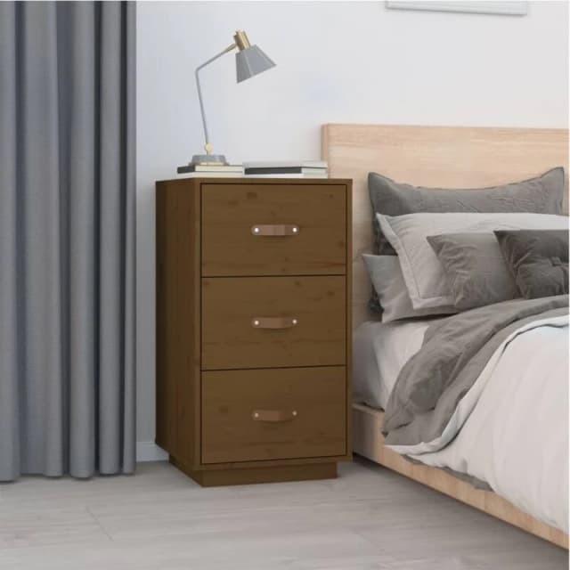 Vidaxl Bedside Cabinet Honey Brown 40X40X75cm Solid Wood Pine, Brown 818341